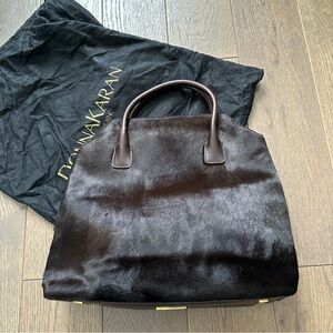 Donna Karan Dark Brown Fur Handbag